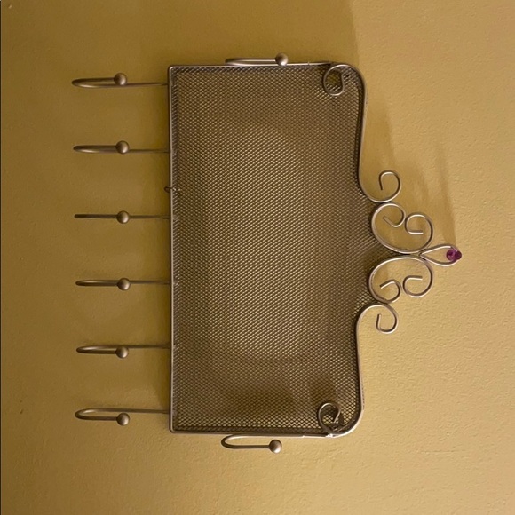 Hanging Key rack/ Jewelry Rack in Brushed Silver